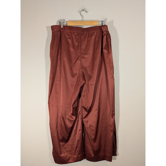 Express Womens Sleepwear Pull on Satin Wide Leg Pants Sz XL Luxe Mob Wife Mature - Picture 2 of 7